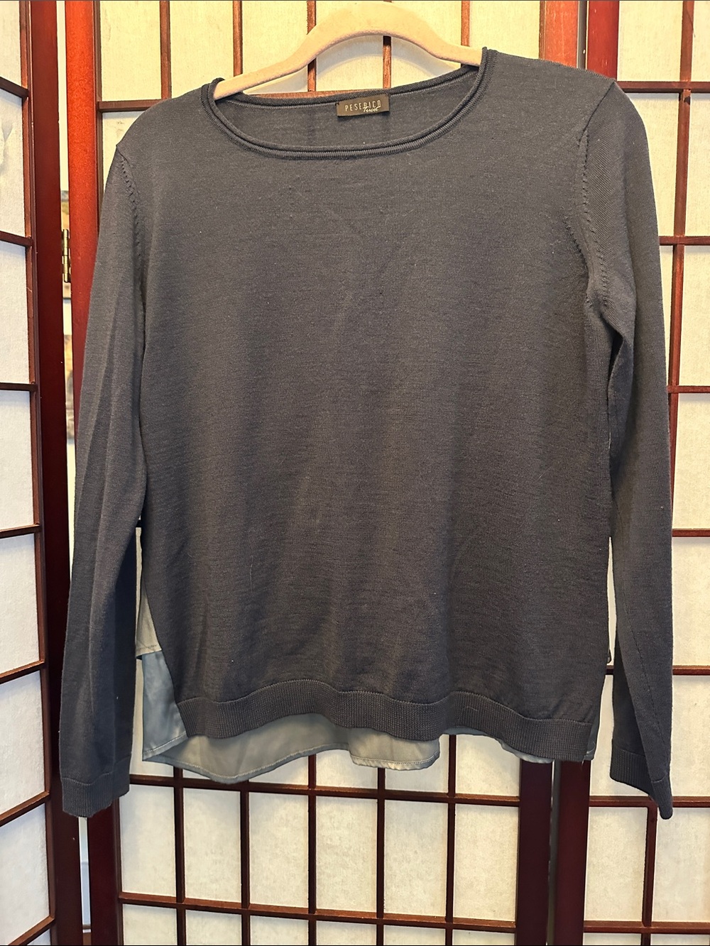 Peserico Dark Gray Scoop Neck Sweater